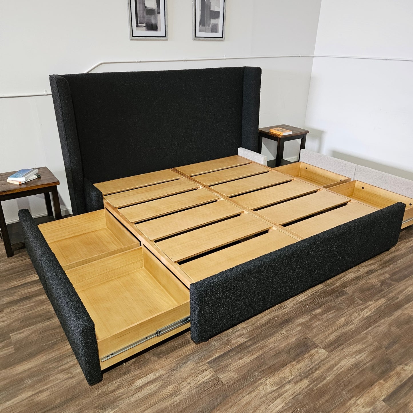 Graham Upholstered King Bed with Storage - Delivery Available
