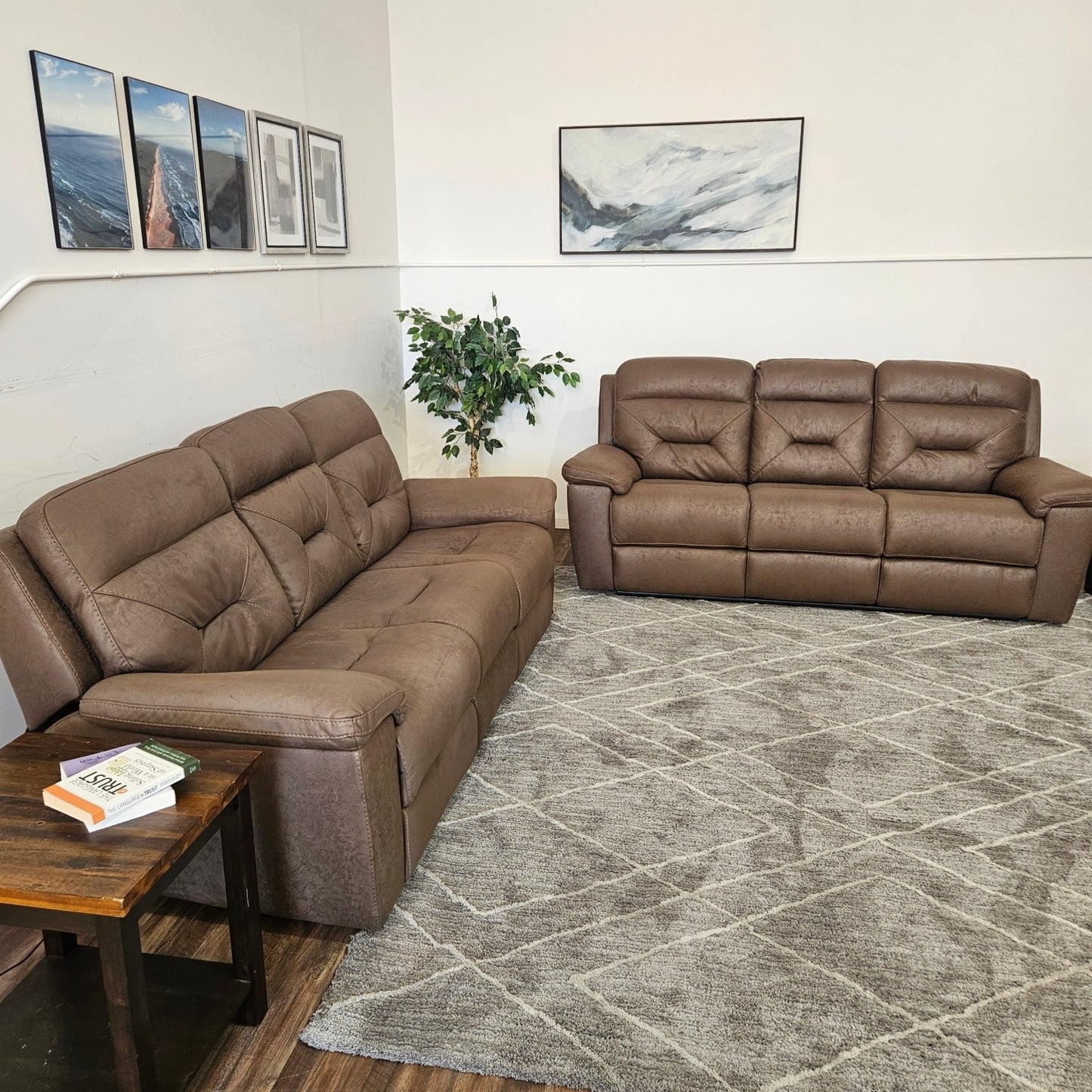 Set of 2 Fabric Power Recliners - Free Delivery