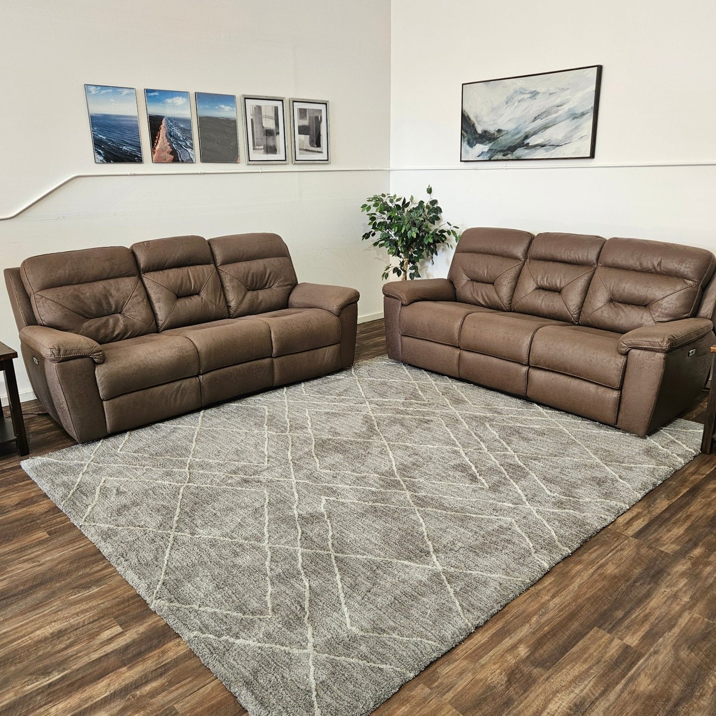 Set of 2 Fabric Power Recliners - Free Delivery
