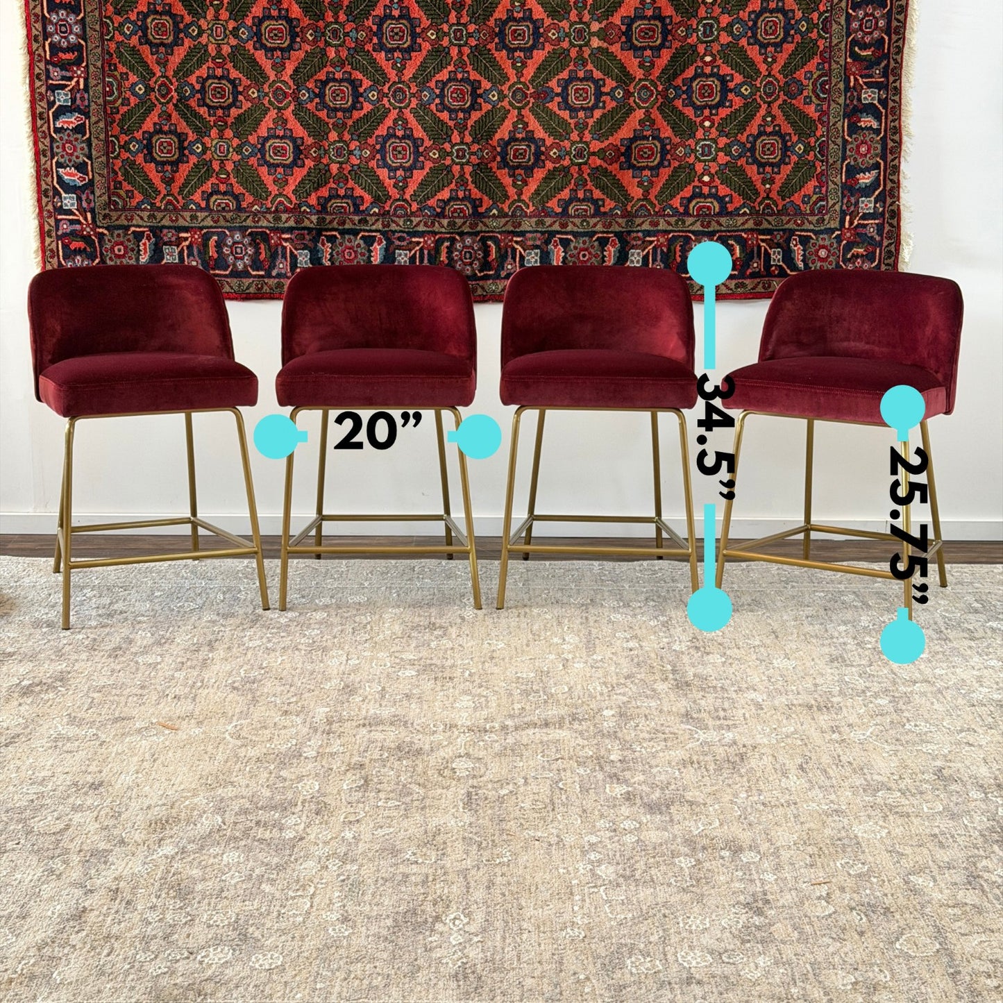 Counter Stools Red Interior Define - Delivery Available