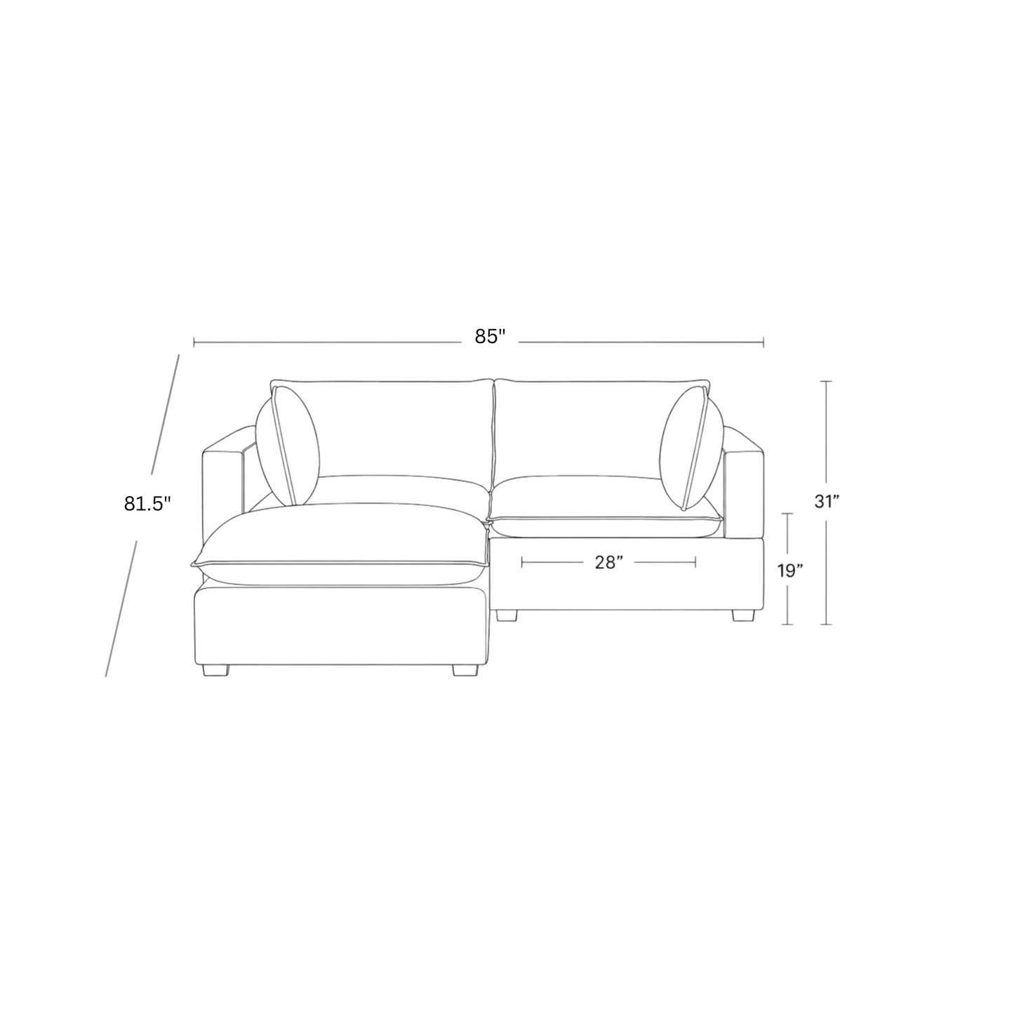 Luna Loveseat + Ottoman