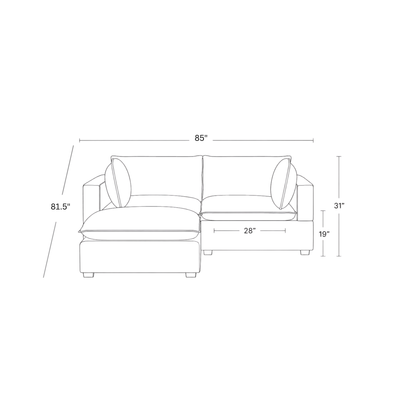 Luna Loveseat + Ottoman