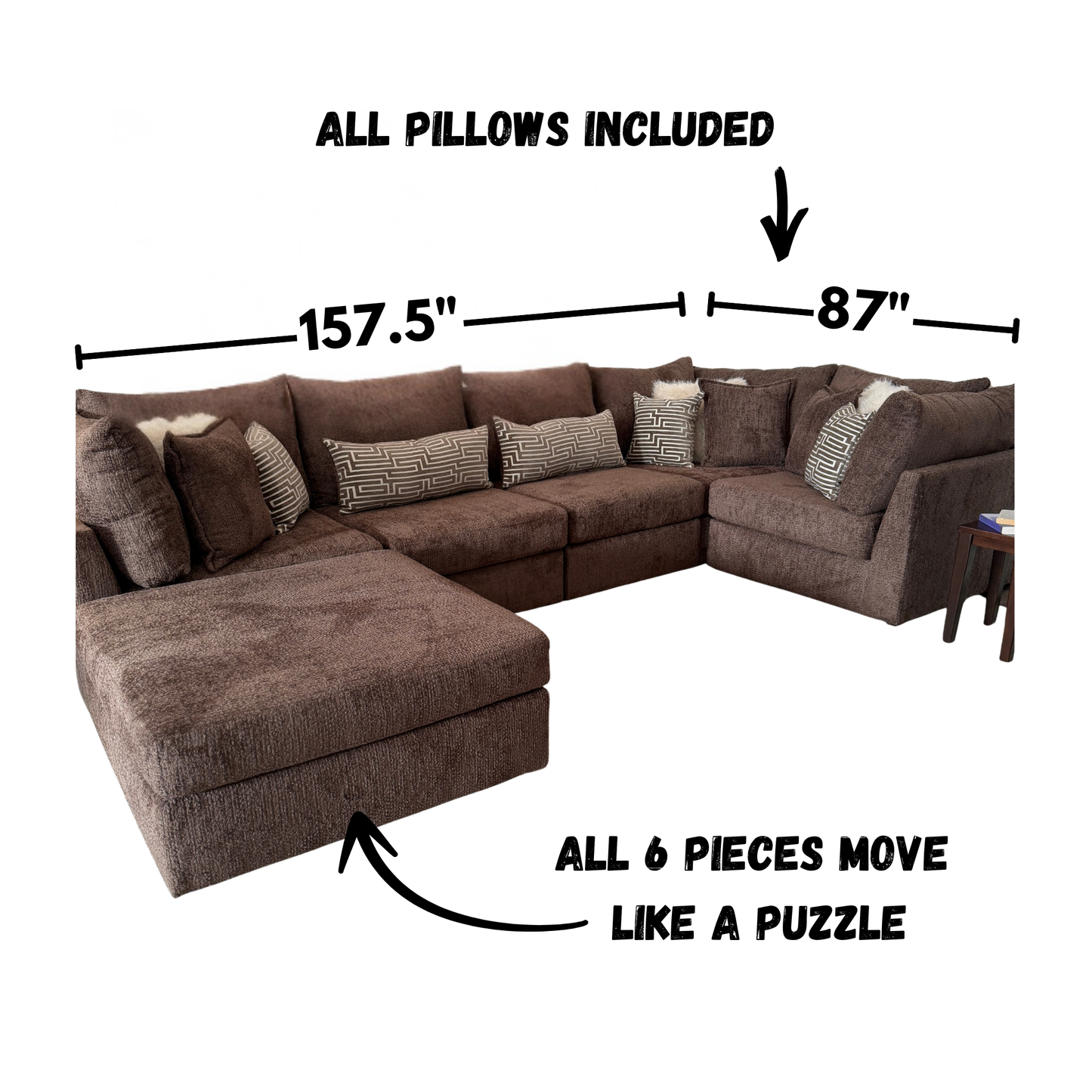 Mckenzie 6 Piece Modular Sectional Chocolate