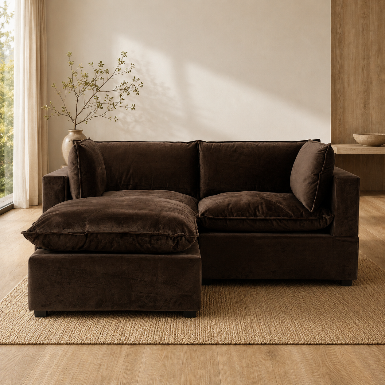 CHOCOLATE BROWN PERFORMANCE VELVET