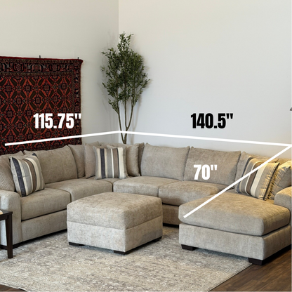 Willamette Sectional With Chaise and Ottoman