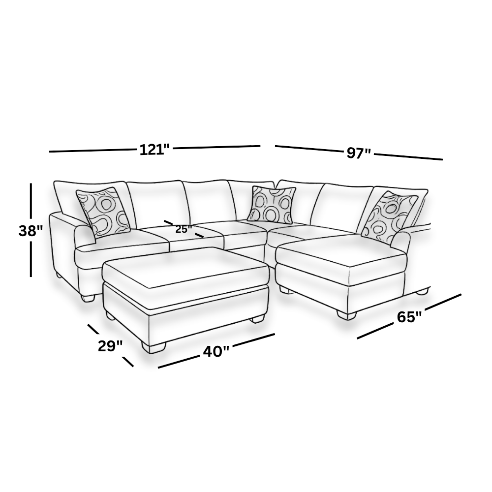 Harbor U Shape Reversible Chaise Sectional