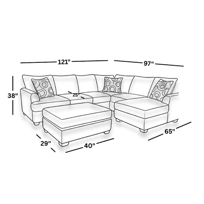 Harbor U Shape Reversible Chaise Sectional