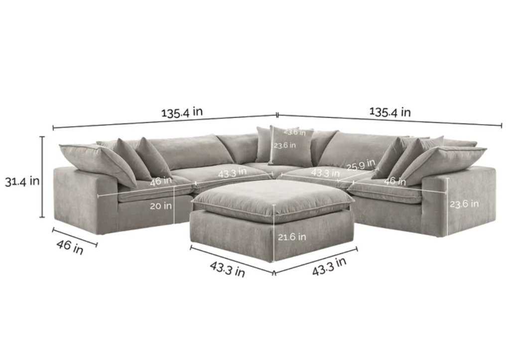 Sereen Cloud Sectional Modular Toupe