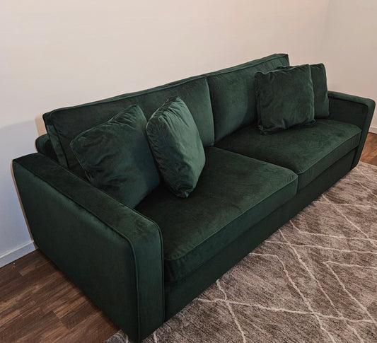 Green Velvet Sofa Couch - Free Delivery