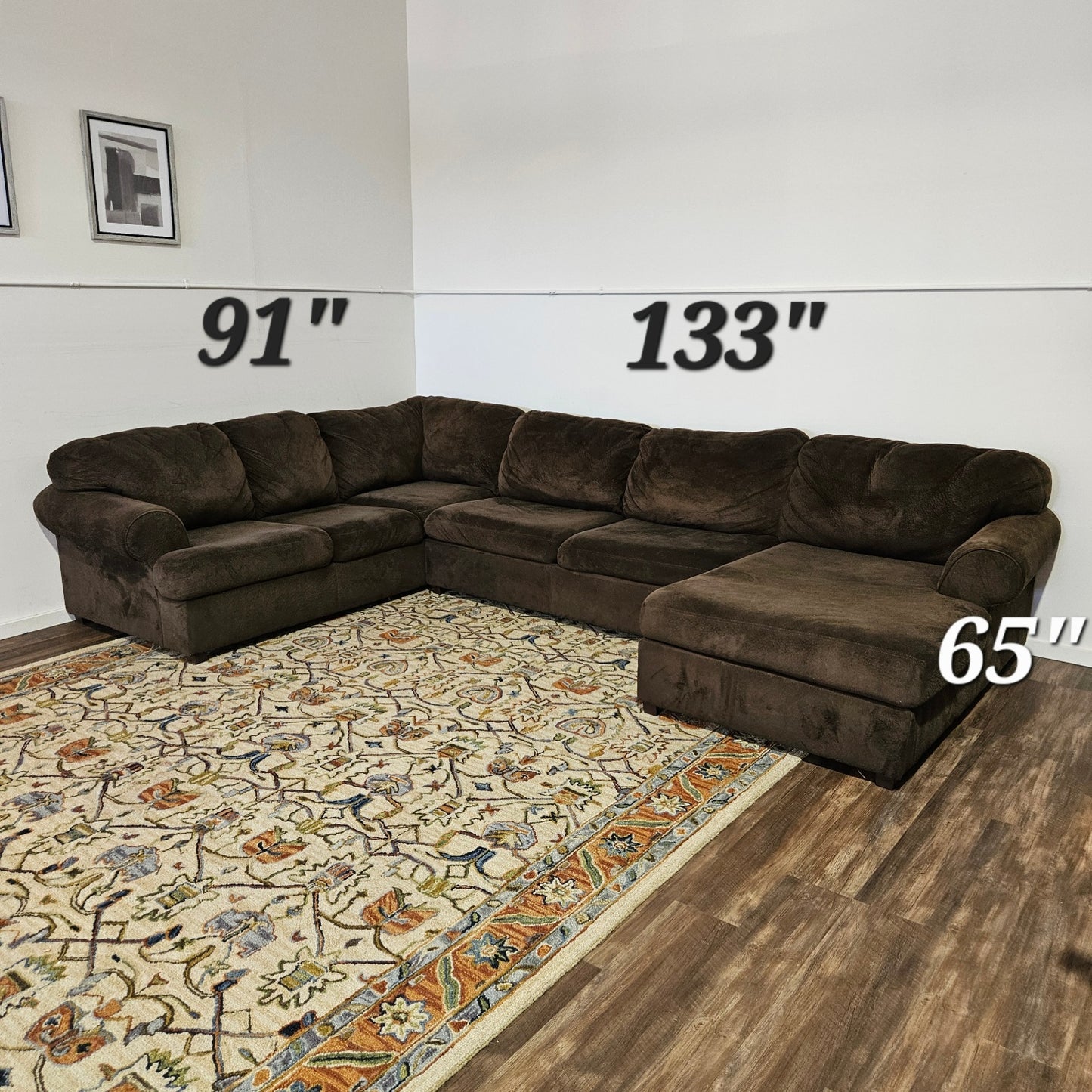 Ashleys Big Sectional Couch and Chaise - FREE DELIVERY