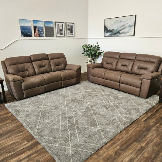 Set of 2 Fabric Power Recliners - Free Delivery