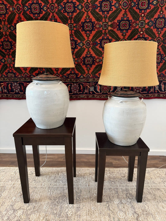 Pottery Barn White Jug Lamps