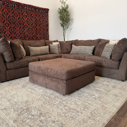 Mckenzie Modular with Ottoman in Brown