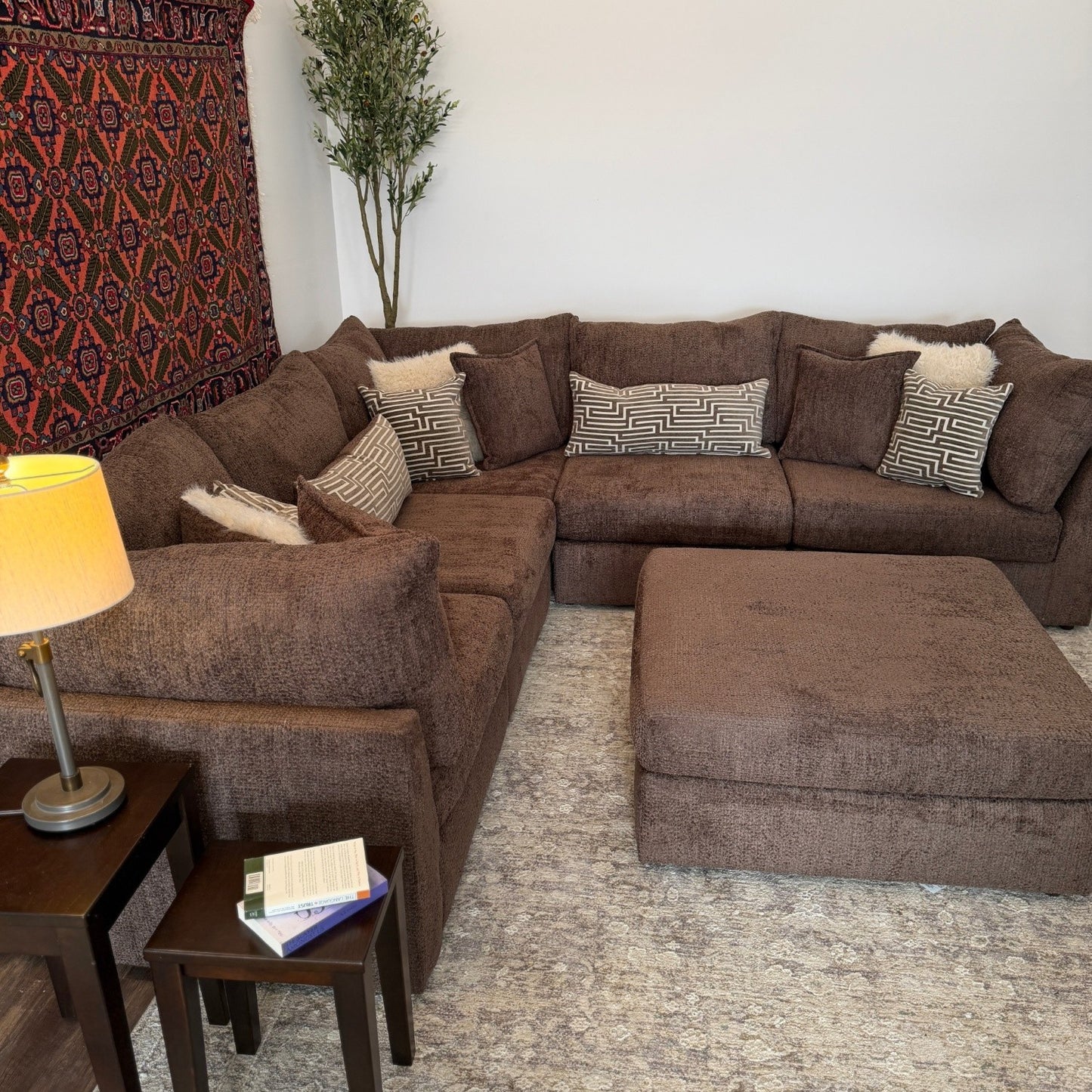 Brown Sectional Modular with Ottoman