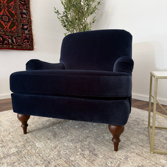 New Blue Velvet Accent Chair - Delivery Available