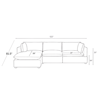 Luna Sofa 3 Seat + Ottoman L